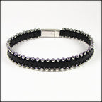 10mm flat BALL CHAIN leather RED - 1 meter