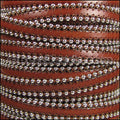 10mm flat BALL CHAIN leather BROWN - 1 meter