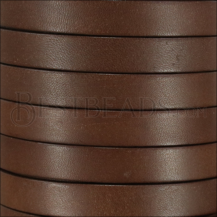 10mm flat BRUCIATO leather BROWN - meter