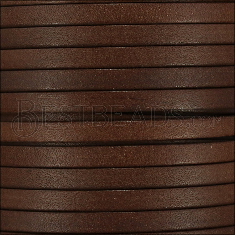 5mm flat BRUCIATO leather BROWN - meter