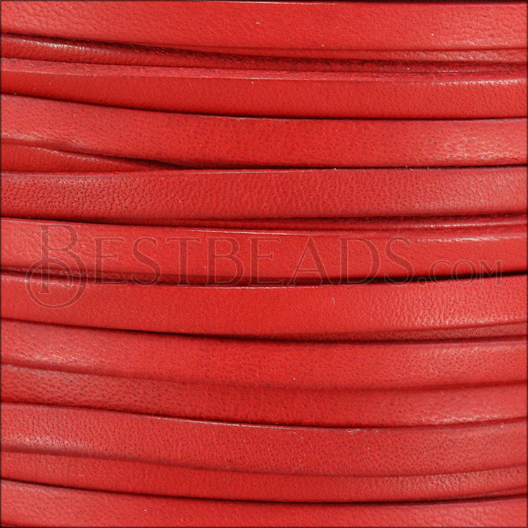 5mm flat BRUCIATO leather RED - meter