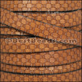 10mm flat BRUCIATO BASKETWEAVE leather TAN - meter