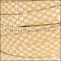 10mm flat BRUCIATO BASKETWEAVE leather NATURAL - meter