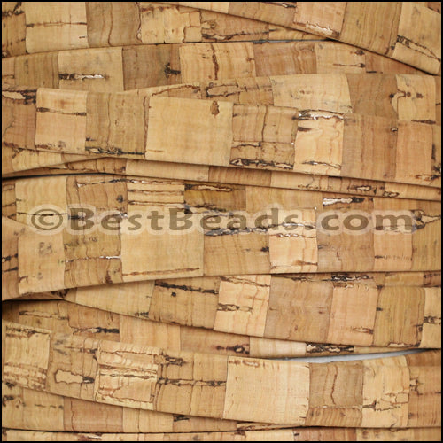 10mm flat STRIPED cork NATURAL - meter