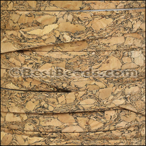 10mm flat MARBLED cork NATURAL - meter