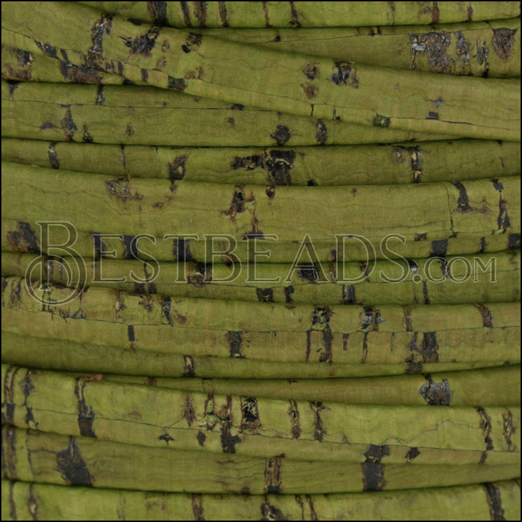 5mm flat CORK OLIVE GREEN - meter