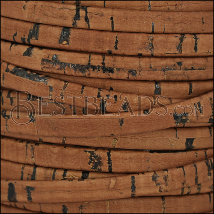 5mm flat CORK SADDLE BROWN - meter