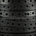 8mm flat DELUX PUNCHED leather BLACK - meter