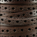 8mm flat DELUX PUNCHED leather BROWN - meter