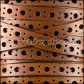 8mm flat DELUX PUNCHED leather TAN - meter