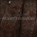 30mm flat ENGRAVED leather DARK BROWN - meter