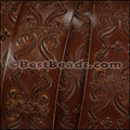 30mm flat ENGRAVED leather MEDIUM BROWN - meter