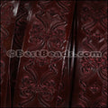 30mm flat ENGRAVED leather BORDEAUX - meter