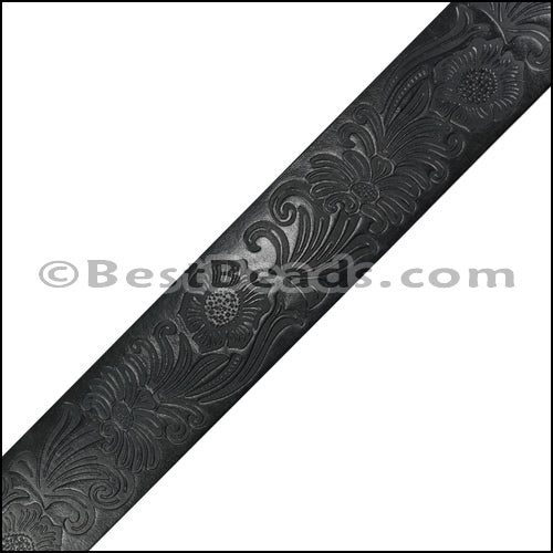 40mm flat ENGRAVED leather BLACK - meter
