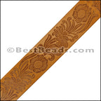 40mm flat ENGRAVED leather NATURAL - meter