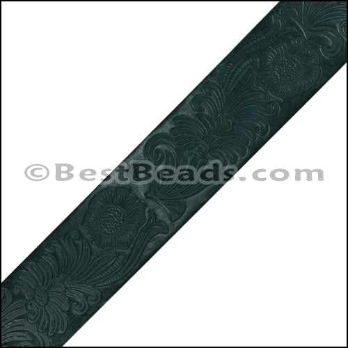 40mm flat ENGRAVED leather GREEN - meter