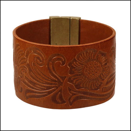 40mm flat ENGRAVED leather BLACK - meter