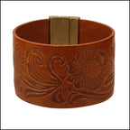 40mm flat ENGRAVED leather GREEN - meter