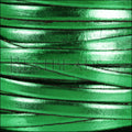 5mm flat ELECTRIC METALLIC leather GREEN - meter
