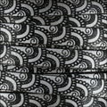 10mm Flat FOIL STAMPED WAVES leather METALLIC SILVER WITH BLACK - meter