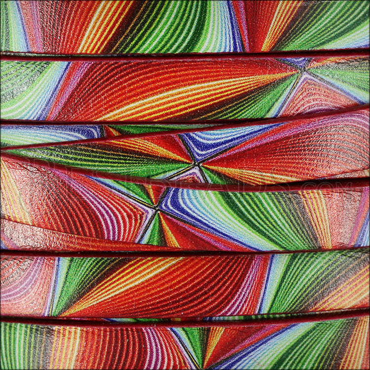 10mm flat EURO PRINTED leather CARNIVAL - meter