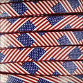 10mm flat EURO PRINTED leather AMERICAN FLAG - meter