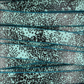 10mm flat EURO PRINTED leather BLUE RAIN DROPS - meter