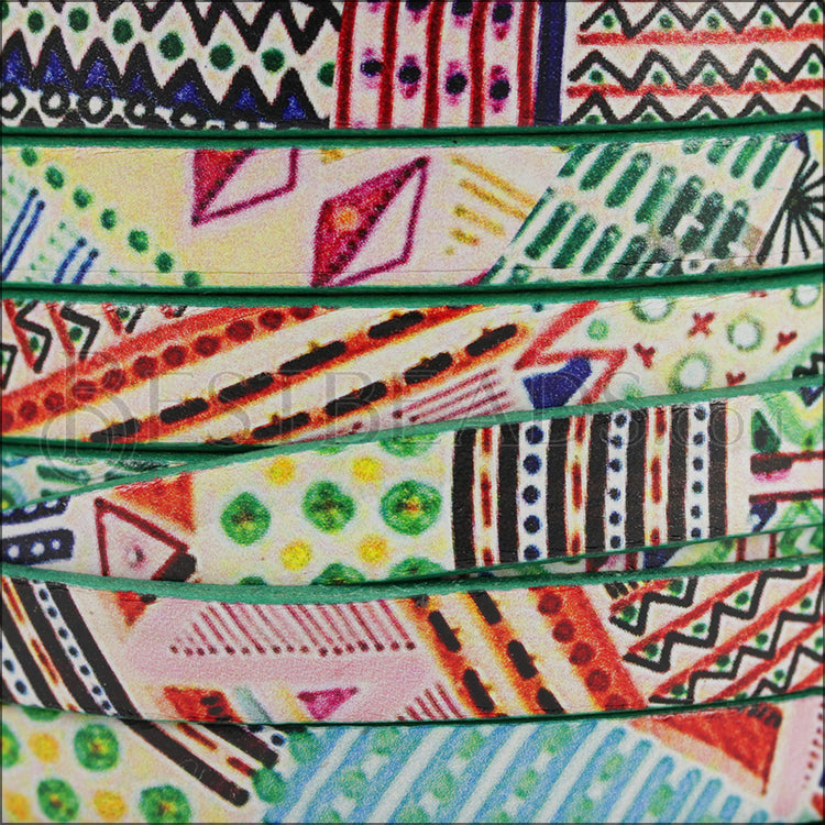 10mm flat EURO PRINTED leather MIAMI - meter