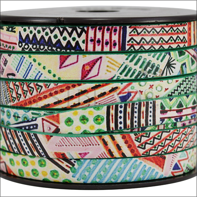 10mm flat EURO PRINTED leather MIAMI - meter