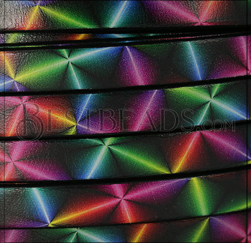10mm flat EURO PRINTED leather DISCO - meter