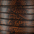 10mm flat EURO PRINTED leather BROWN SNAKE - meter