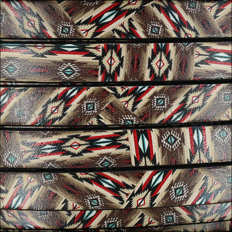 10mm flat EURO PRINTED leather RODEO - meter