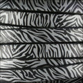 10mm flat EURO PRINTED leather SILVER ZEBRA - meter