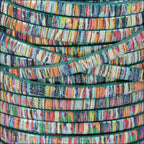 5mm flat EURO PRINTED leather MULTI SHIMMER - meter