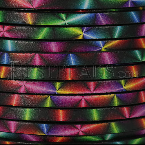 5mm flat EURO PRINTED leather DISCO - meter