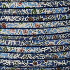 5mm flat EURO PRINTED leather BOHO BLUE - meter