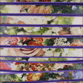 5mm flat EURO PRINTED leather LILAC ROSES - meter
