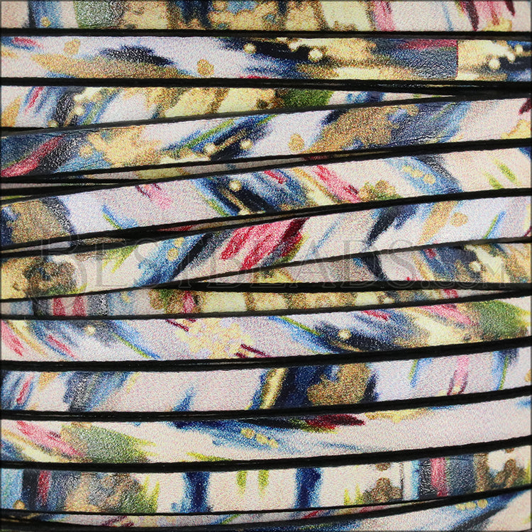 5mm flat EURO PRINTED leather PAINTED - meter