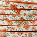 5mm flat EURO PRINTED leather APRICOT ROSE - meter