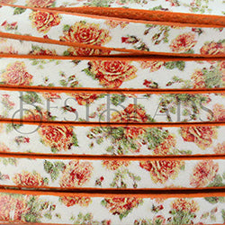 5mm flat EURO PRINTED leather APRICOT ROSE - meter