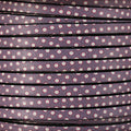 5mm flat EURO PRINTED leather PURPLE/WHITE POLKA DOTS - meter
