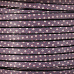 5mm flat EURO PRINTED leather PURPLE/WHITE POLKA DOTS - meter