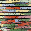 5mm flat EURO PRINTED leather COLORFUL PAWS - meter