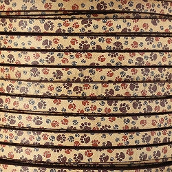 3mm flat EURO PRINTED leather SANDY PAWS - meter
