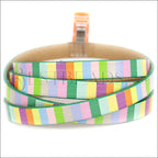 10mm flat EURO PRINTED leather SPRING STRIPE - meter strip