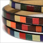 5mm flat EURO PRINTED leather AUTUMN STRIPE - meter strip