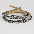 5mm flat EURO PRINTED leather BLACK/WHITE MULTI-PATTERN - meter strip