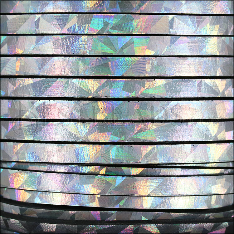 5mm flat FOIL MIRROR leather BLACK/SILVER MIRROR - meter
