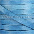 10mm flat HAIR ON leather SKY BLUE - 1 meter