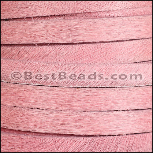 10mm flat HAIR ON leather PINK - 1 meter